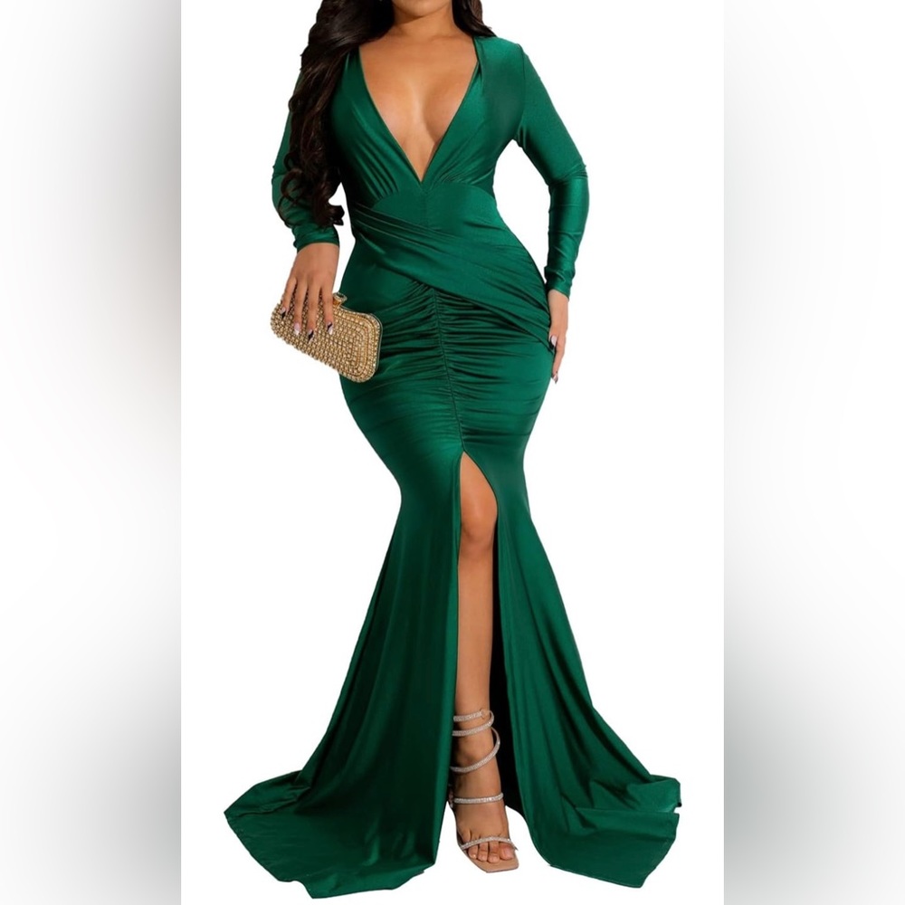 Split Green- Vakkest Women's Summer Off Shoulder Maxi Dress Sexy